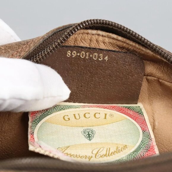 GUCCI GG Supreme Web Sherry Line Clutch Bag PVC Beige Gold 89 01 034 Auth am7287 - Picture 10 of 16